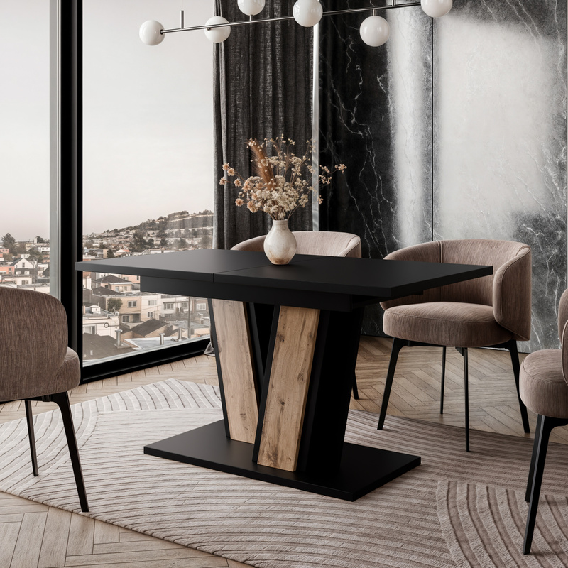 Stół rozkładany do salonu 160x80 cm MASTER czarny wotan