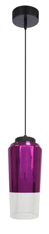 Fioletowa lampa wisząca sufitowa do salonu TUBE metal i szkło