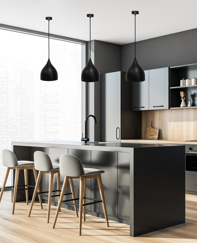 Czarna lampa wisząca metalowa do salonu YSTAD 1 punkt światła