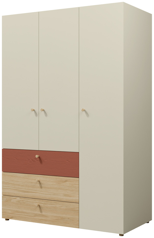 Młodzieżowa szafa trzydrzwiowa z półkami 120 cm YOKO