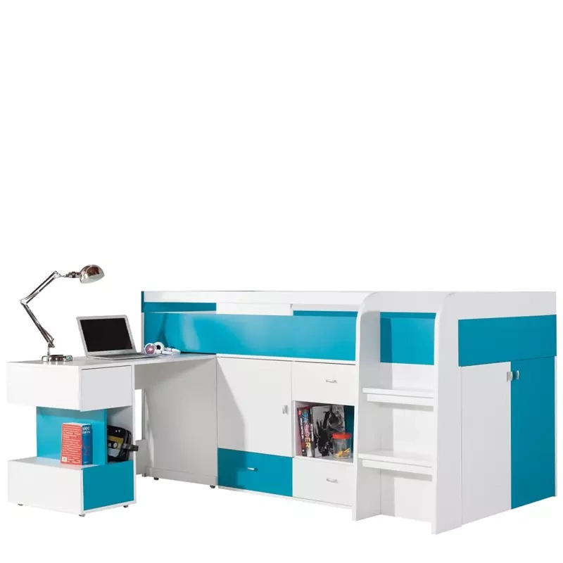 Łóżko piętrowe z biurkiem i szafkami MALVES