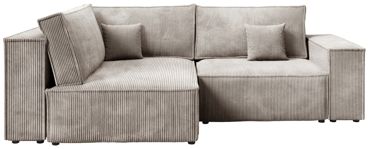 Beżowy narożnik do salonu z funkcją spania PEDRO DUO