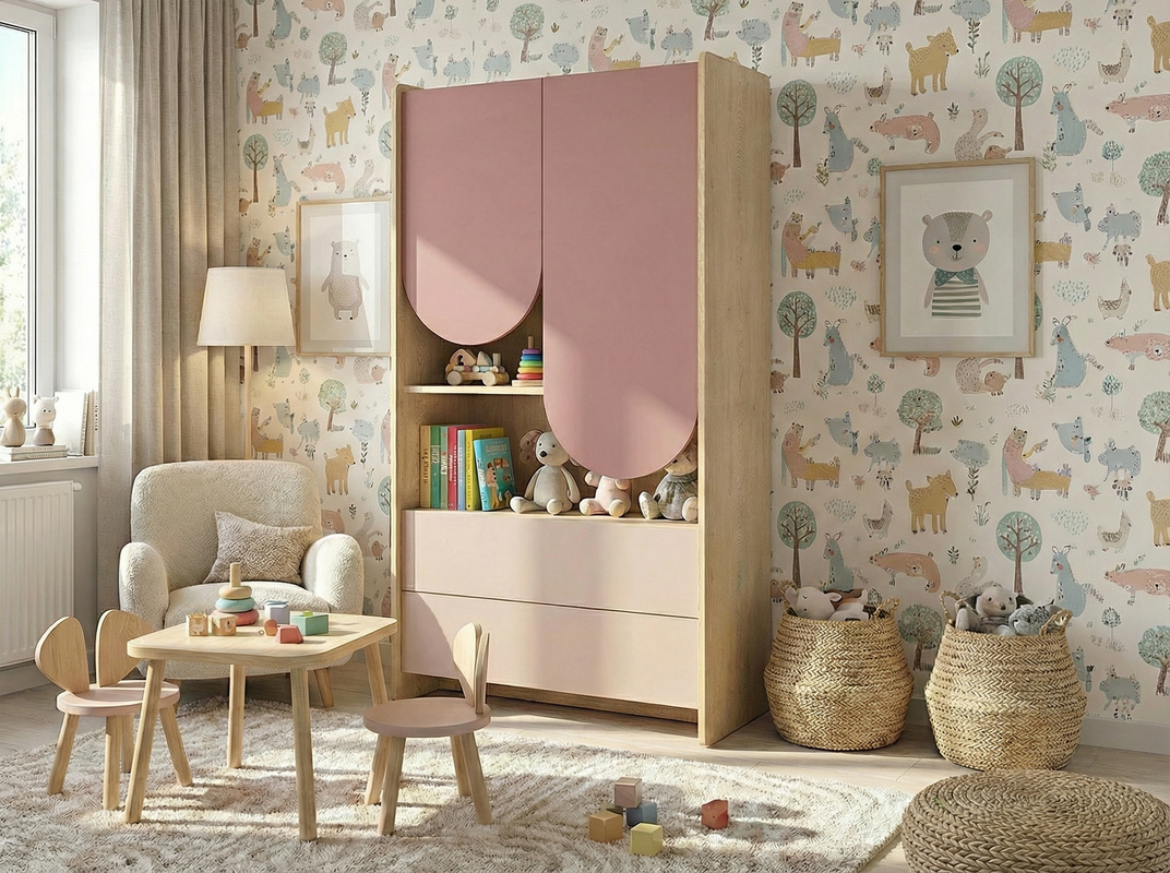 Regał do pokoju dziecięcego 83 cm z szufladami i półkami LOLLIE dąb cremona