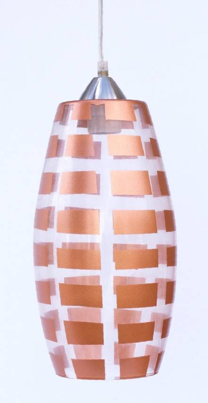 Miedziana lampa wisząca regulowana do salonu OGIVA 1 punkt świetlny