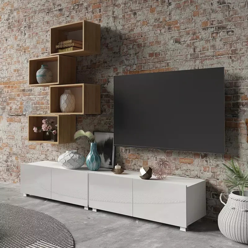 Nowoczesna meblościanka biały połysk MODERN 30