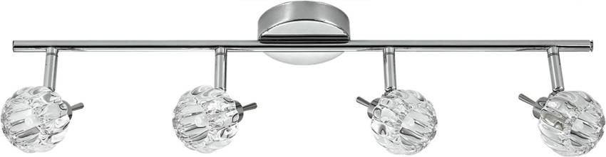 Srebrna lampa sufitowa listwa 4xG9 do salonu BOMBOLA metal