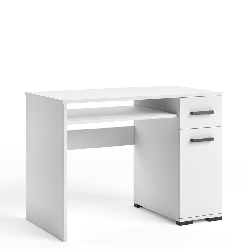 Białe biurko 90 cm z szufladą do pokoju młodzieżowego FIORA