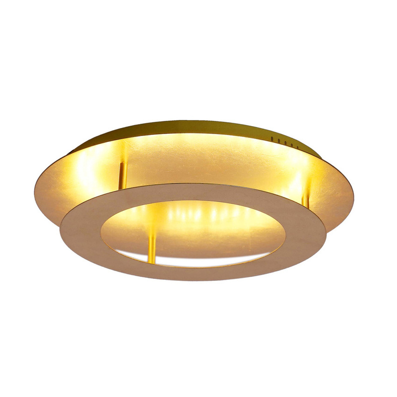Złoty plafon sufitowy LED 40 cm do salonu MERLE metal