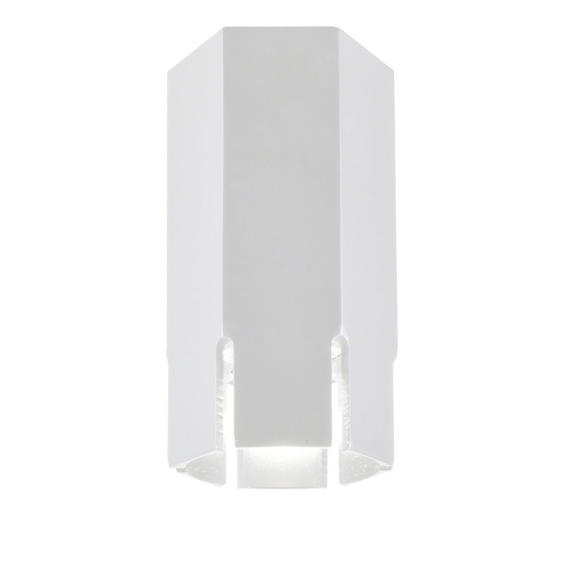 Biała lampa sufitowa tuba 12 cm do salonu sześciokątna