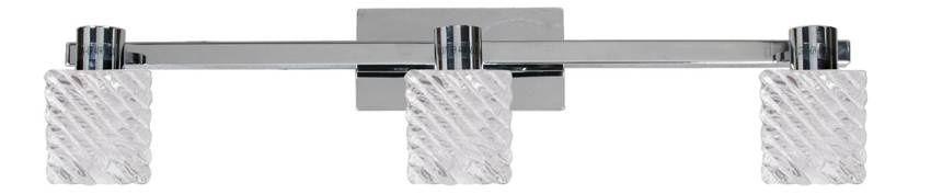 Chromowana listwa ścienna z trzema punktami światła do salonu ALBA