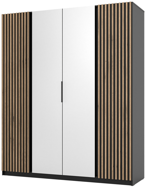 Szafa do sypialni z lustrem i lamelami 200 cm KARAT