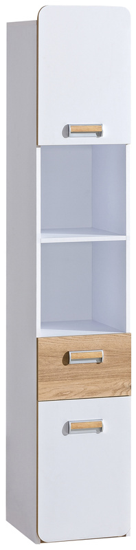 Nowoczesny regał z szufladą do pokoju dziecka 35 cm LUMINOUS biały