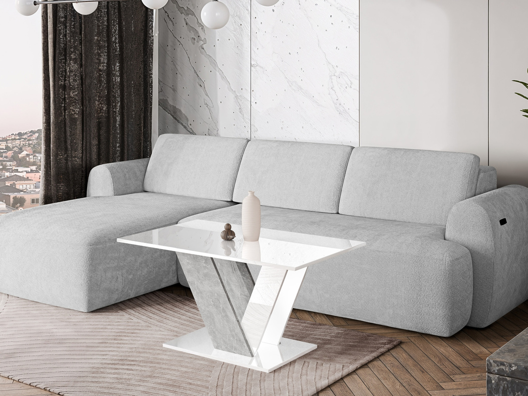 Nowoczesny stolik kawowy do salonu DONIR biały