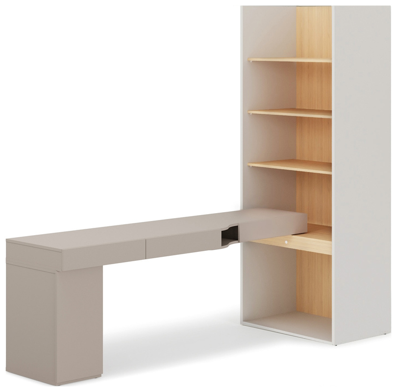 Zestaw mebli młodzieżowych WOOW biurko lewe z regałem