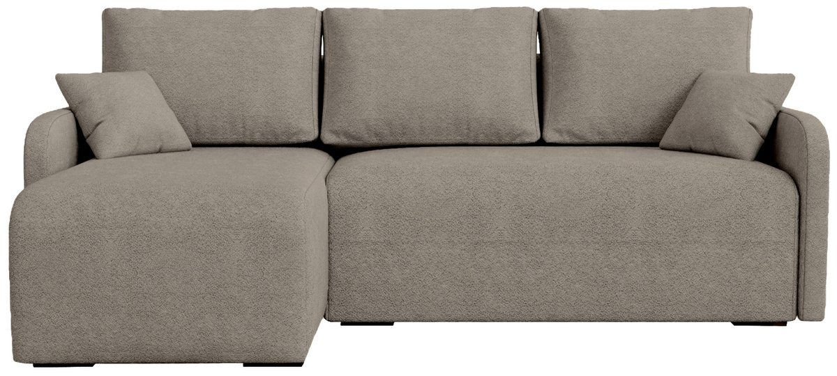 Kanapa narożna z funkcją spania i pojemnikiem boucle MALEN