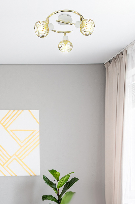 Biała lampa sufitowa spirala 3-płomienna do salonu OSLO metal