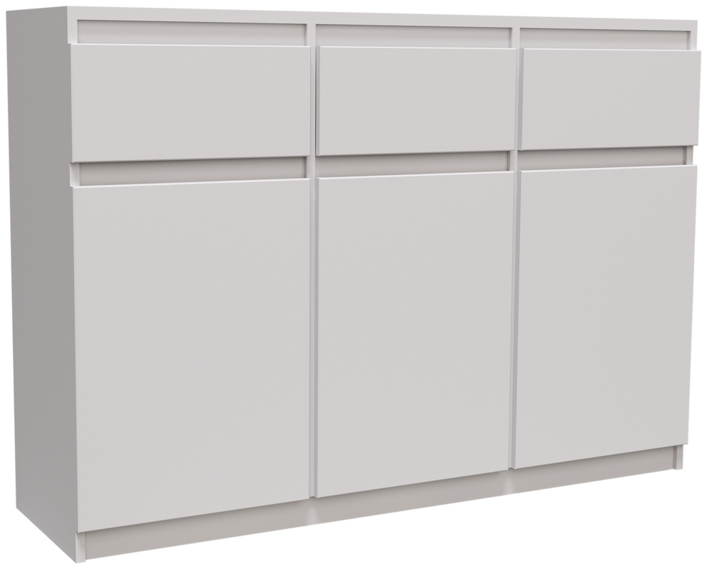 Trzydrzwiowa komoda do salonu z szufladami 120 cm MONTEGO