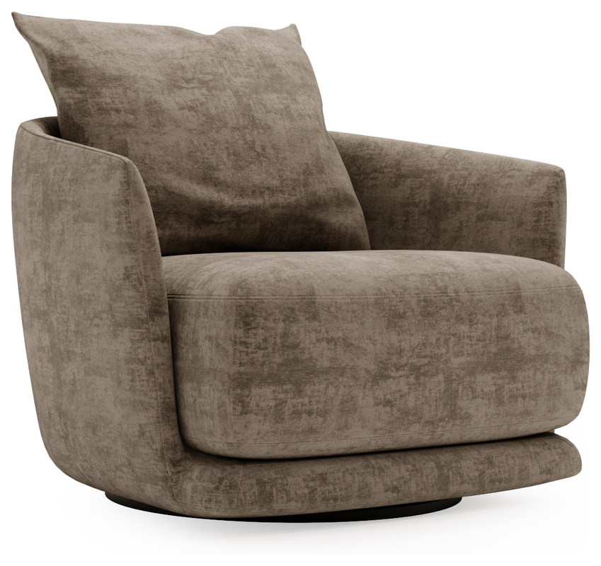 Brązowy nowoczesny fotel obrotowy do salonu WISO