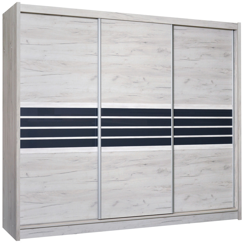 Duża trzydrzwiowa szafa przesuwna z szufladami 250 cm TRISS