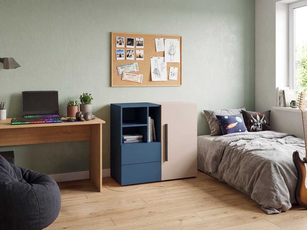 Mała komoda 90 cm młodzieżowa z szufladami LUMI kaszmir