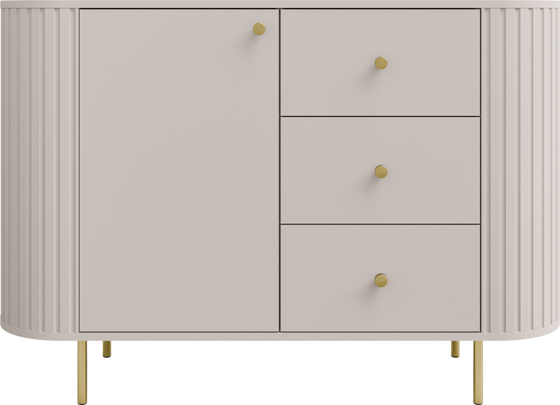 Komoda z szufladami 123 cm do salonu OVENTO beż piaskowy