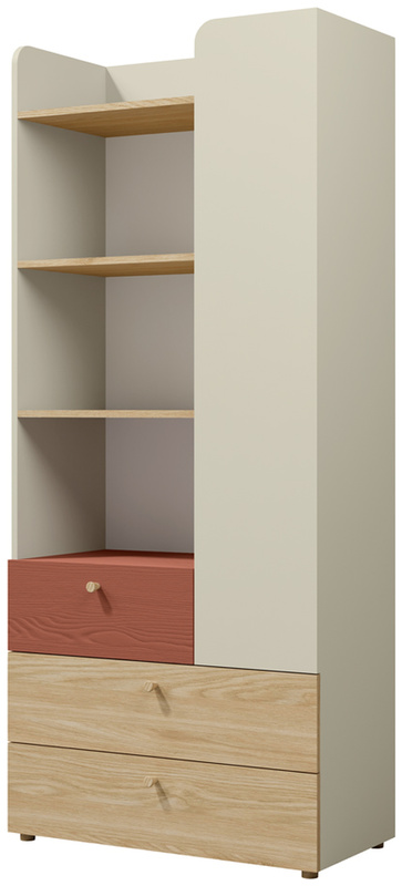 Regał do pokoju młodzieżowego z szufladami i drzwiami 80 cm YOKO
