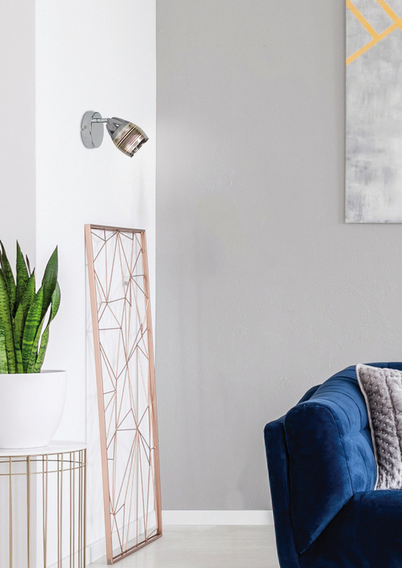 Srebrny kinkiet ścienny nad lustro do łazienki MILTON metal chrom