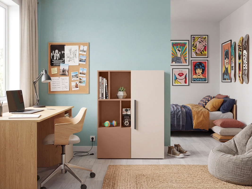 Regał do pokoju na książki 90 cm dwudrzwiowy LUMI