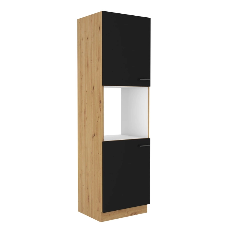 Wysoka szafka kuchenna pod zabudowę piekarnika 60 cm artisan czarny MILANO