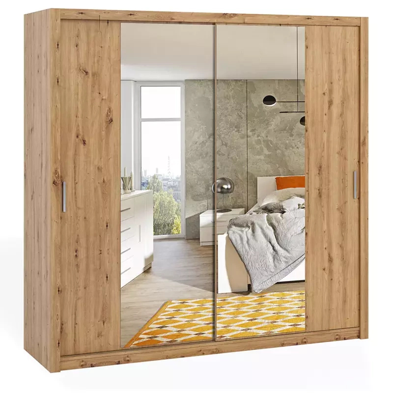 Szafa przesuwna z lustrami 220 cm Dąb artisan BELLA
