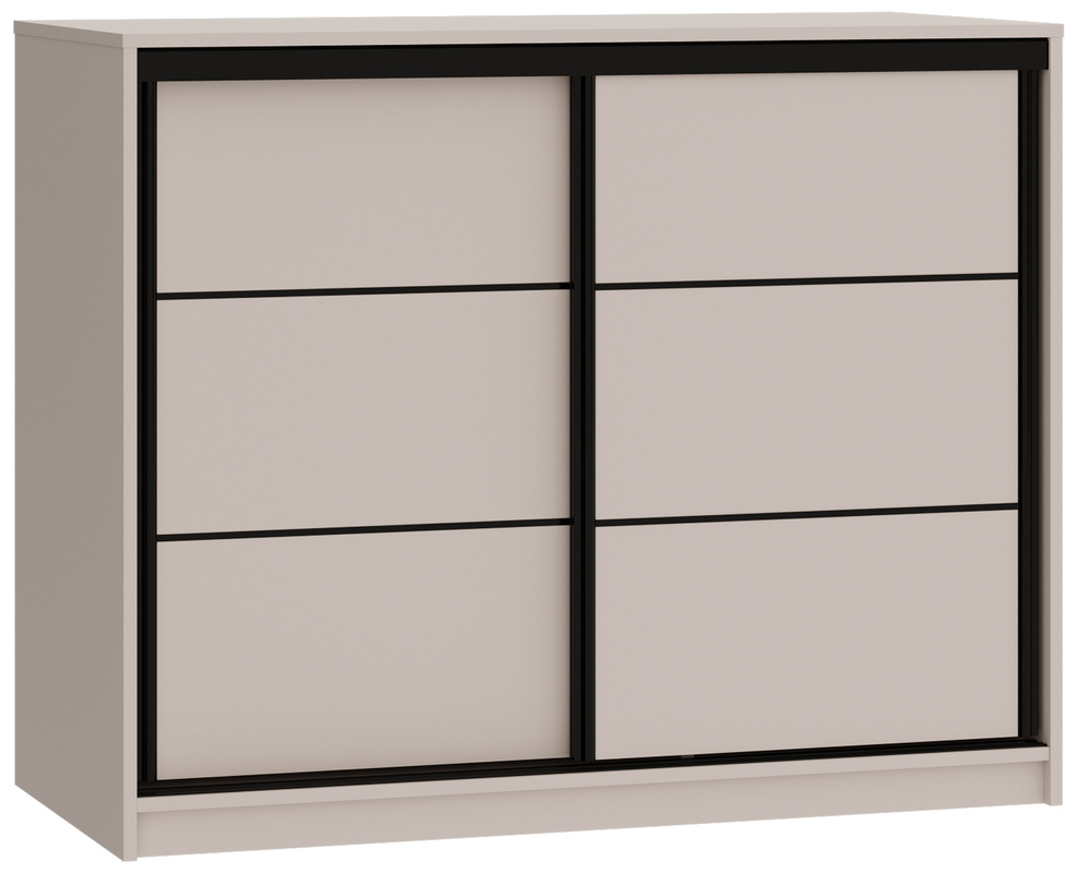 Komoda przesuwna z drążkiem do sypialni 120 cm LOFT beż piaskowy