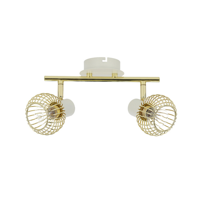 Biały kinkiet nad lustro 2xE14 do łazienki OSLOK metal biało-złoty