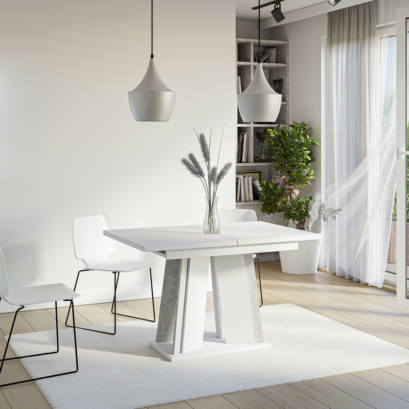 Prostokątny stół rozkładany do jadalni 160x80 cm DENOS marmur