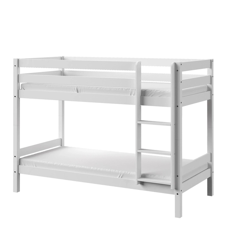 Białe drewniane łóżko piętrowe dla dziecka 90x190 cm OTTAWA