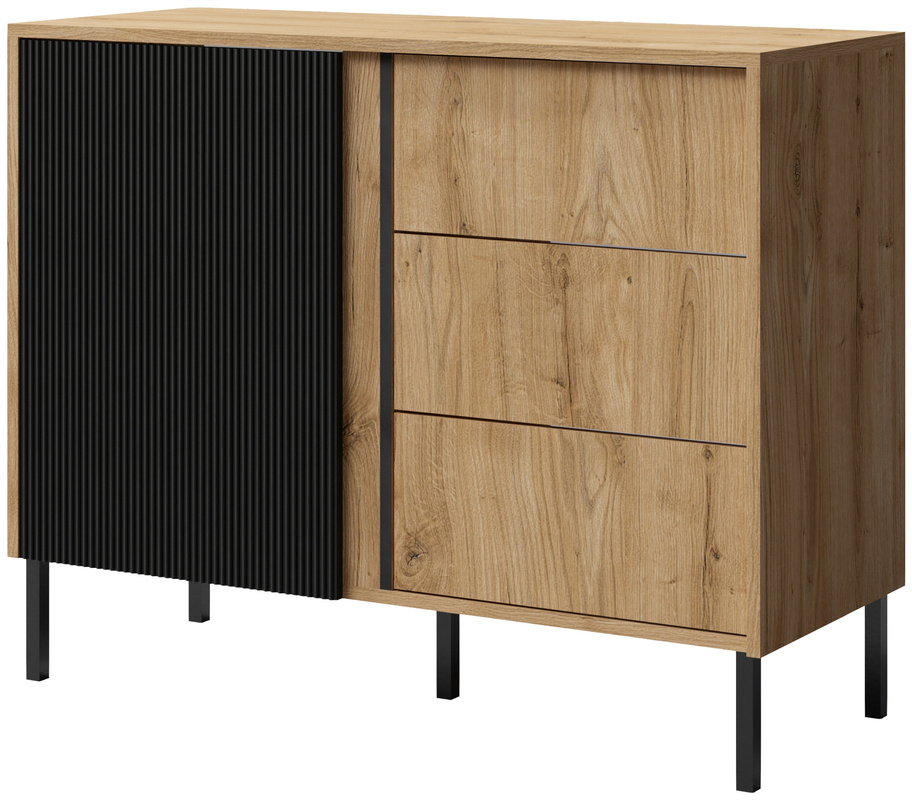 Nowoczesna komoda z szufladami i lamelami 100 cm MALEZJA