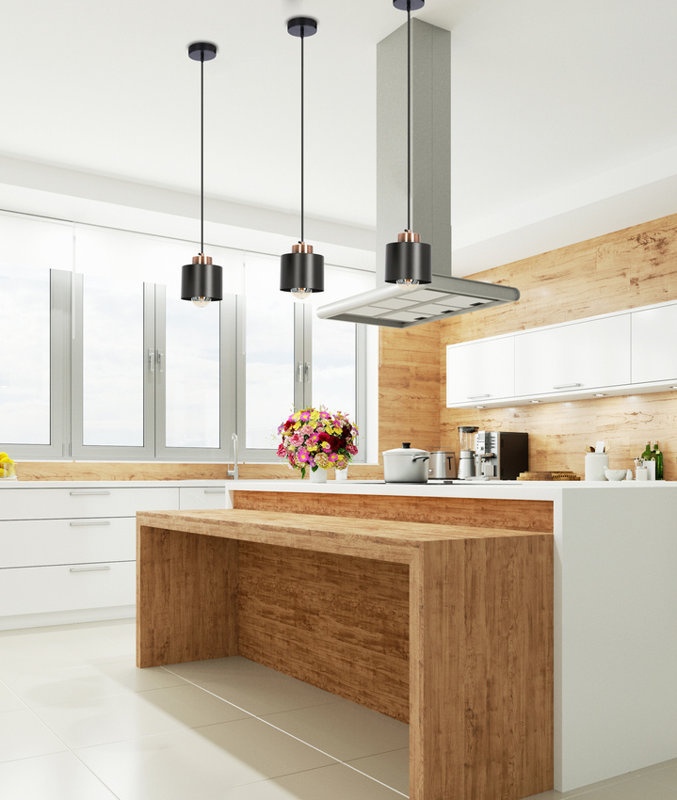 Czarna lampa wisząca regulowana do salonu OLENA 1 punkt światła