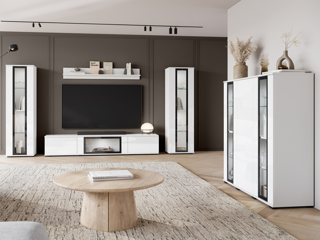 Biały zestaw mebli do salonu CAVIO