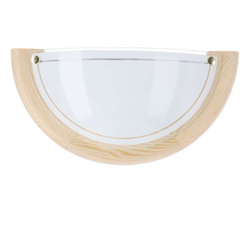 Biało-brązowa lampa sufitowa plafon 1-punktowa do salonu sosna