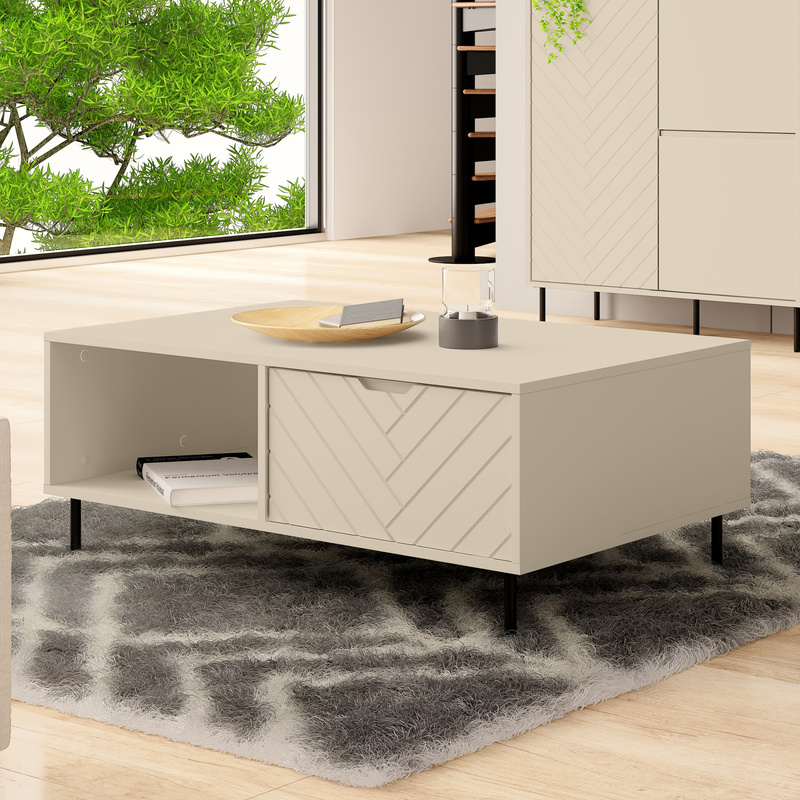 Prostokątny stolik kawowy do salonu 104 cm MIVIO kaszmir