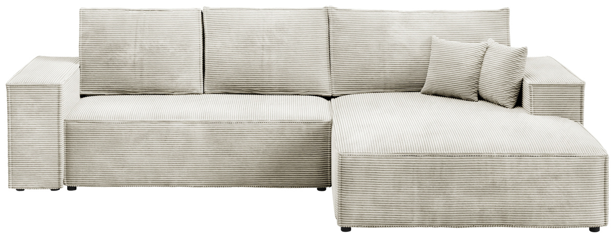 Sztruksowy narożnik do salonu z funkcją spania i pojemnikiem PABLO