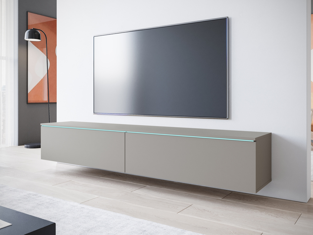 Nowoczesna szafka RTV 180 cm BROMI szary