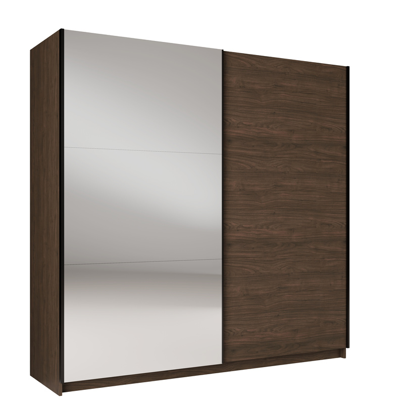 Szafa 150 cm przesuwna z lustrem do sypialni ARLEN orzech