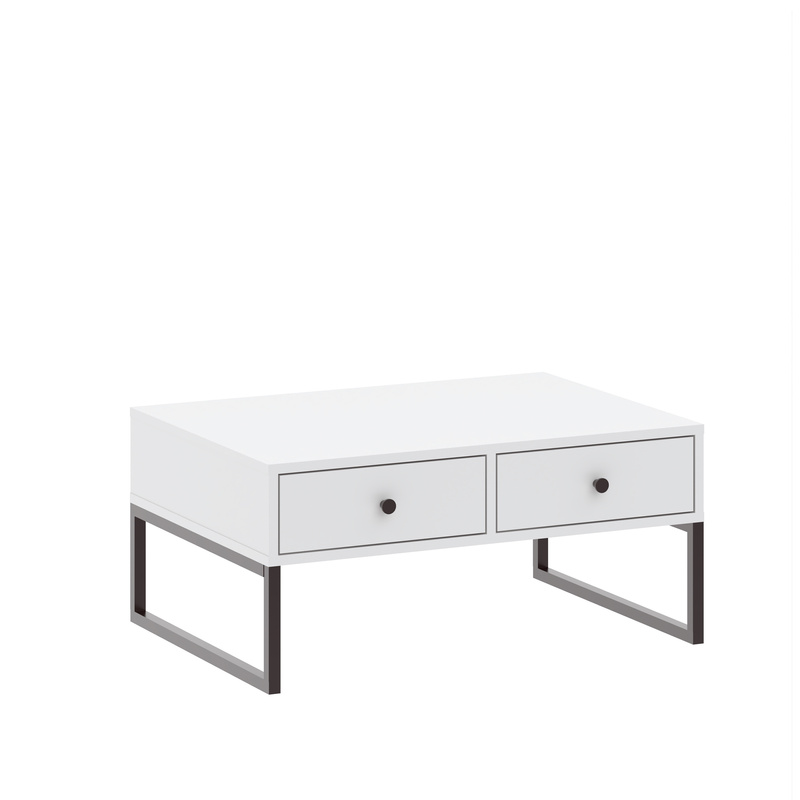 Stolik kawowy do salonu z szufladkami LAMORI biały