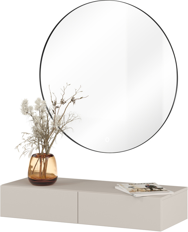 Nowoczesna toaletka wisząca z lustrem do sypialni 90cm kaszmir JUKON