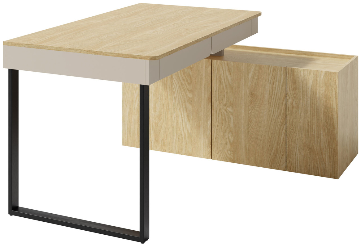 Młodzieżowe biurko z komodą i szufladami 125 cm LISSARO