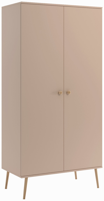 Szafa dwudrzwiowa na drewnianych nogach 100 cm BONE macchiato