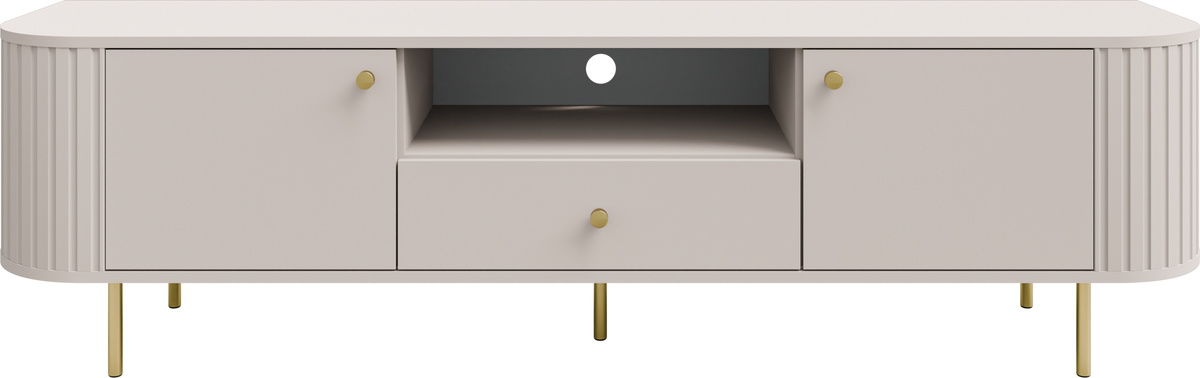 Szafka RTV 180 cm do salonu z szufladą i półkami OVENTO beż piaskowy