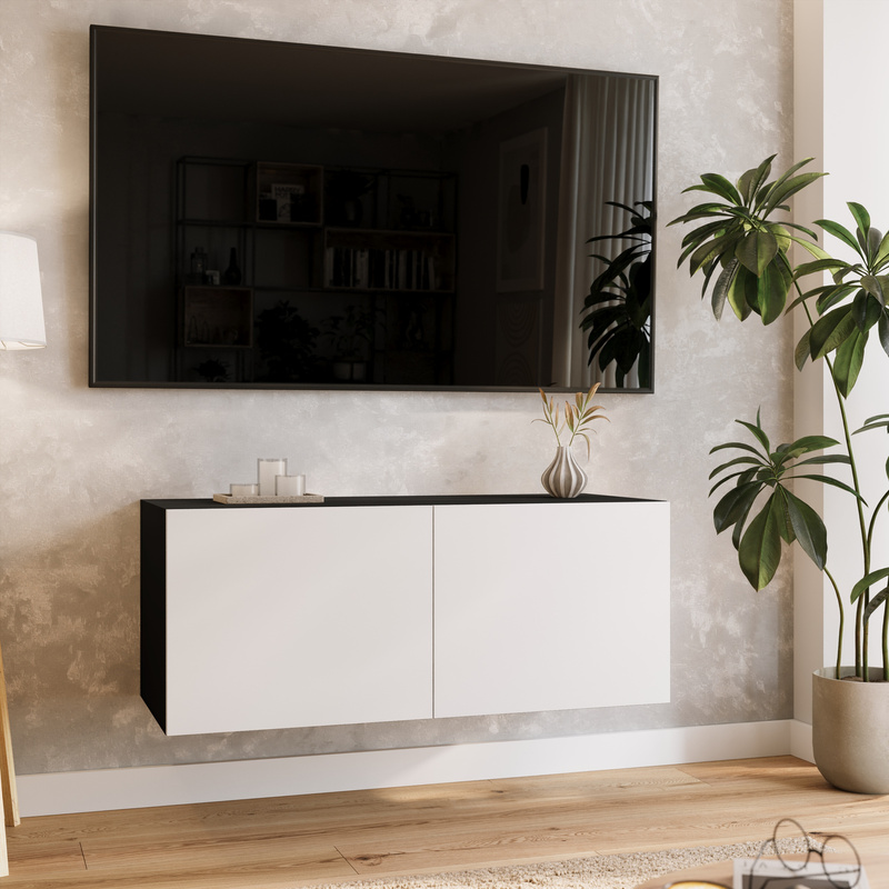 Szafka RTV wisząca 100 cm z półkami do salonu LORI