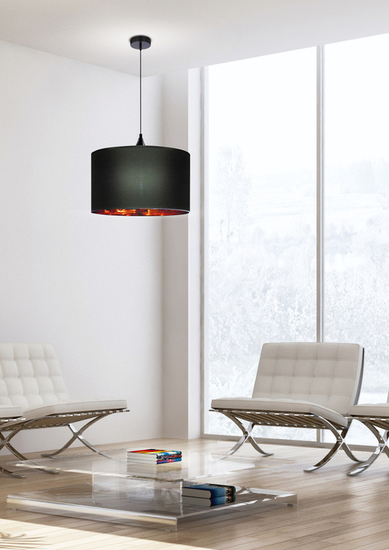 Czarna lampa wisząca metalowa do salonu LONG 1xE27 30 cm