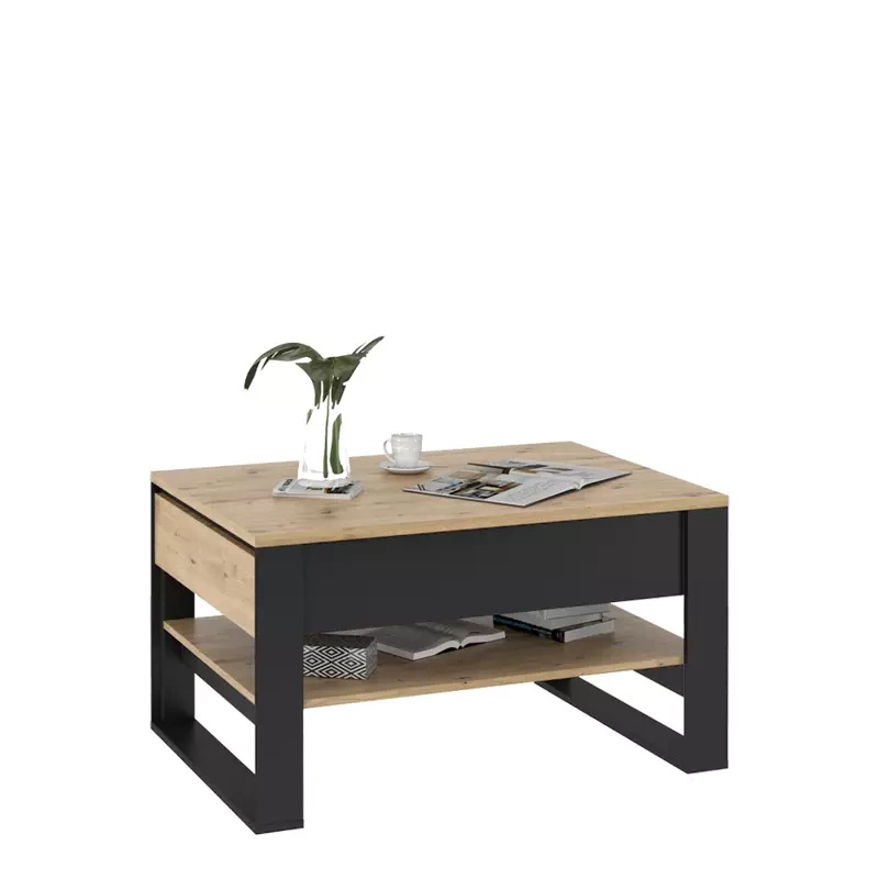 Loftowy stolik kawowy do salonu QUANT dąb artisan